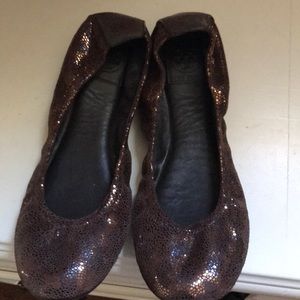 Metallic leopard Tory Burch ballet flats